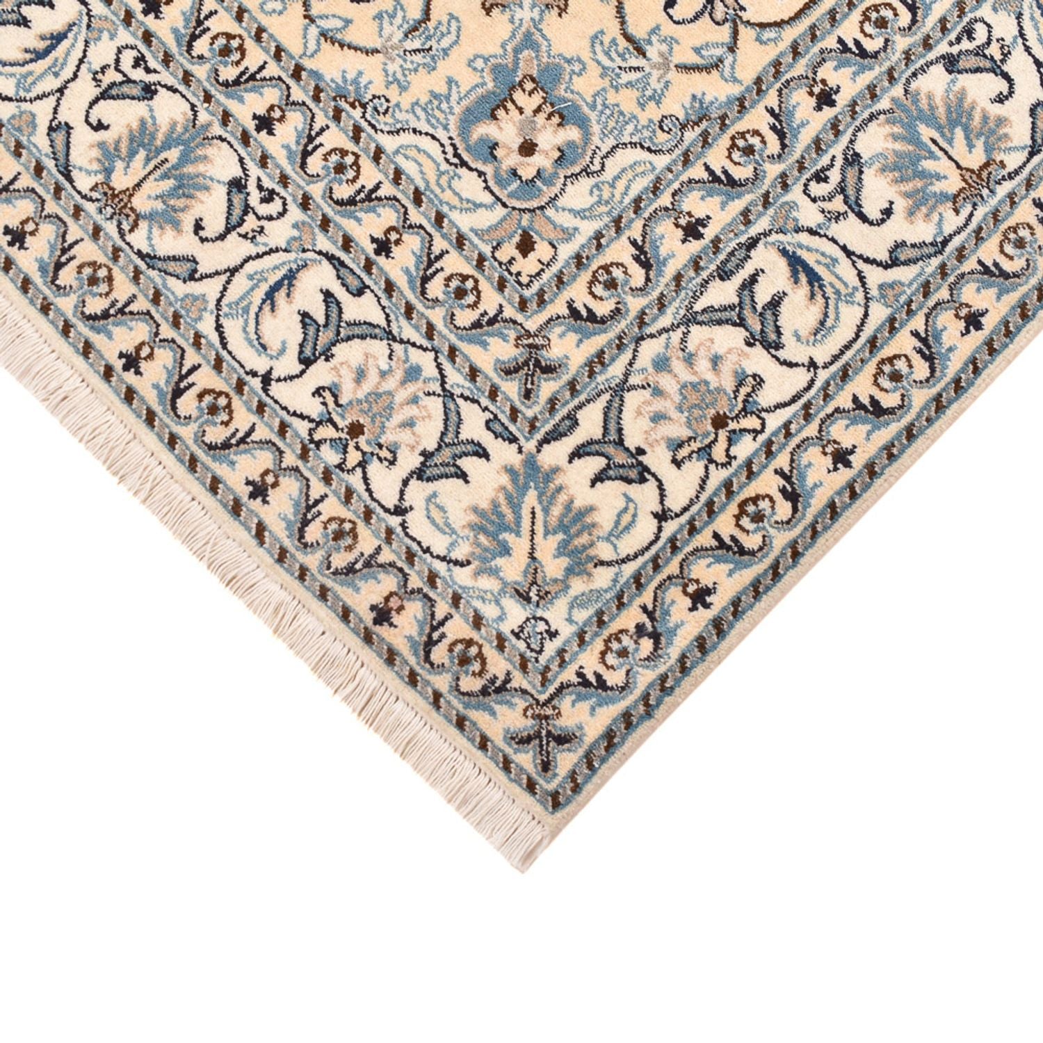 Persisk tæppe - Nain - 193 x 145 cm - lys beige