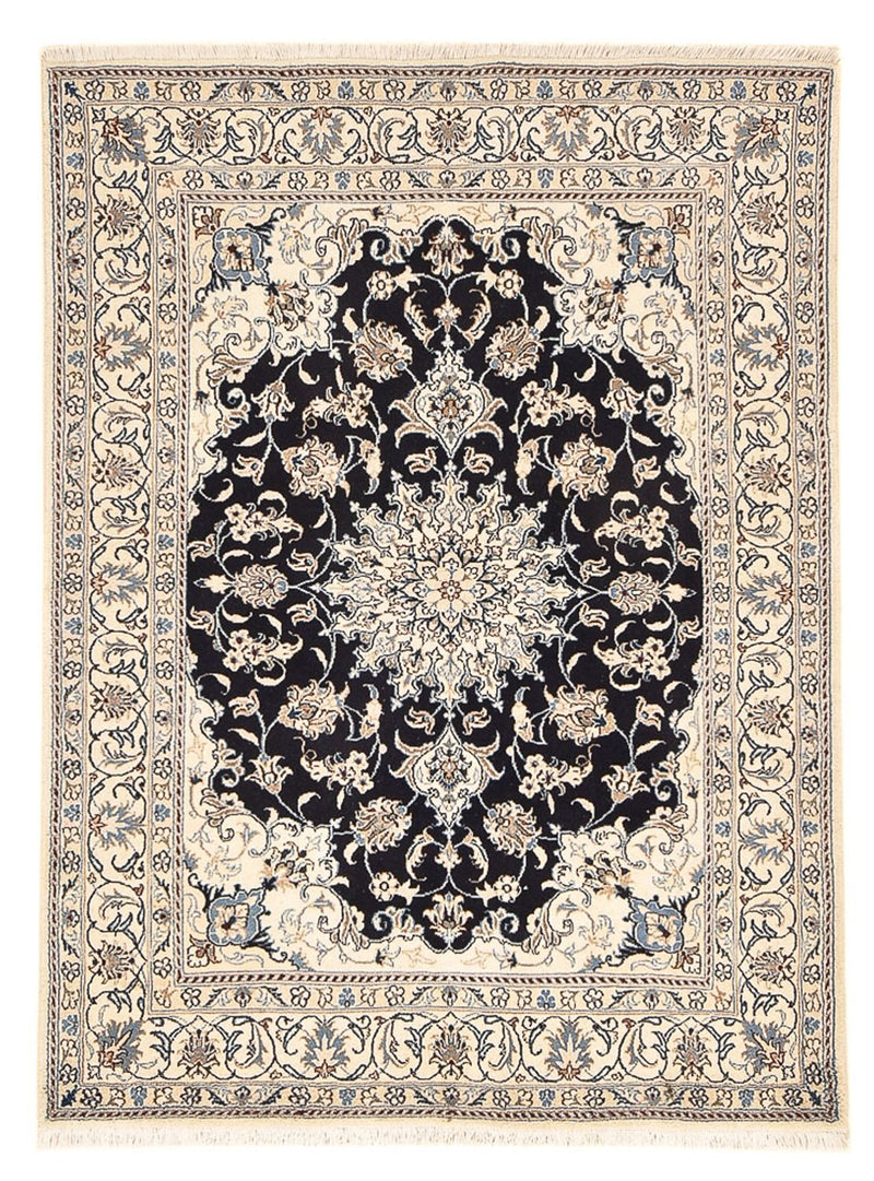 Persisk tæppe - Nain - 199 x 145 cm - mørkeblå