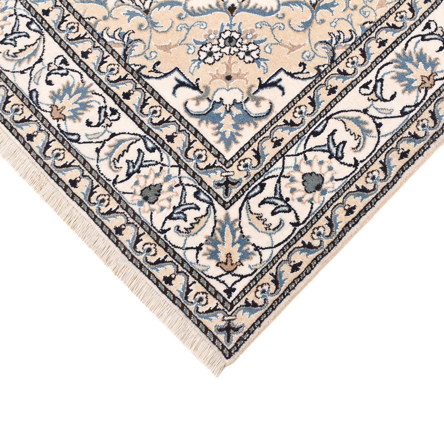 Persisk tæppe - Nain - 239 x 171 cm - lys beige