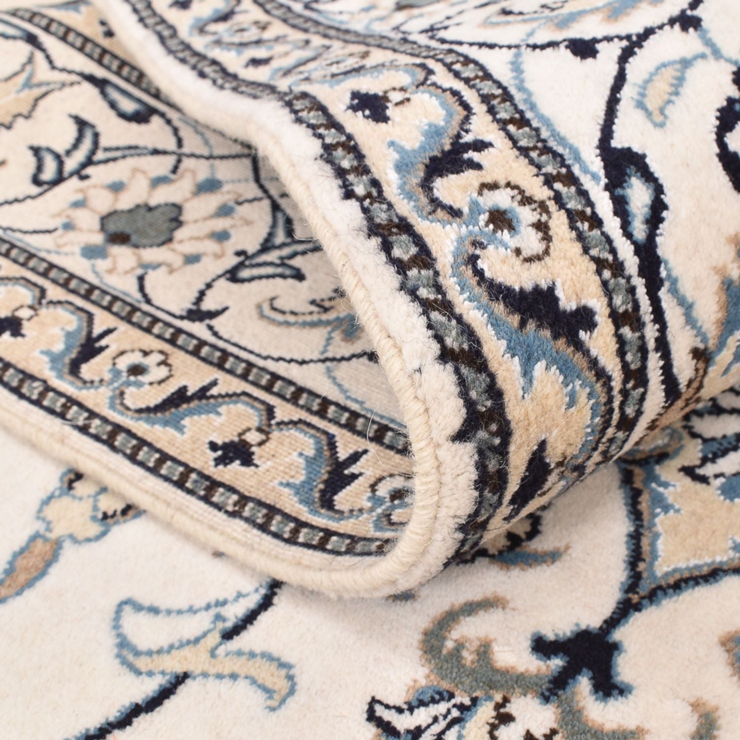 Persisk tæppe - Nain - 239 x 171 cm - lys beige