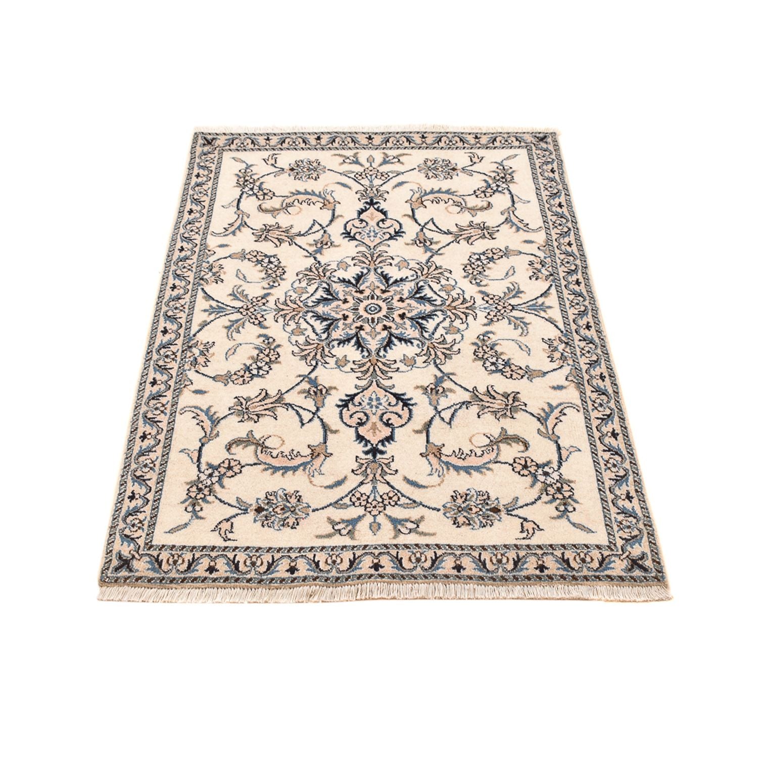 Persisk tæppe - Nain - 136 x 87 cm - lys beige