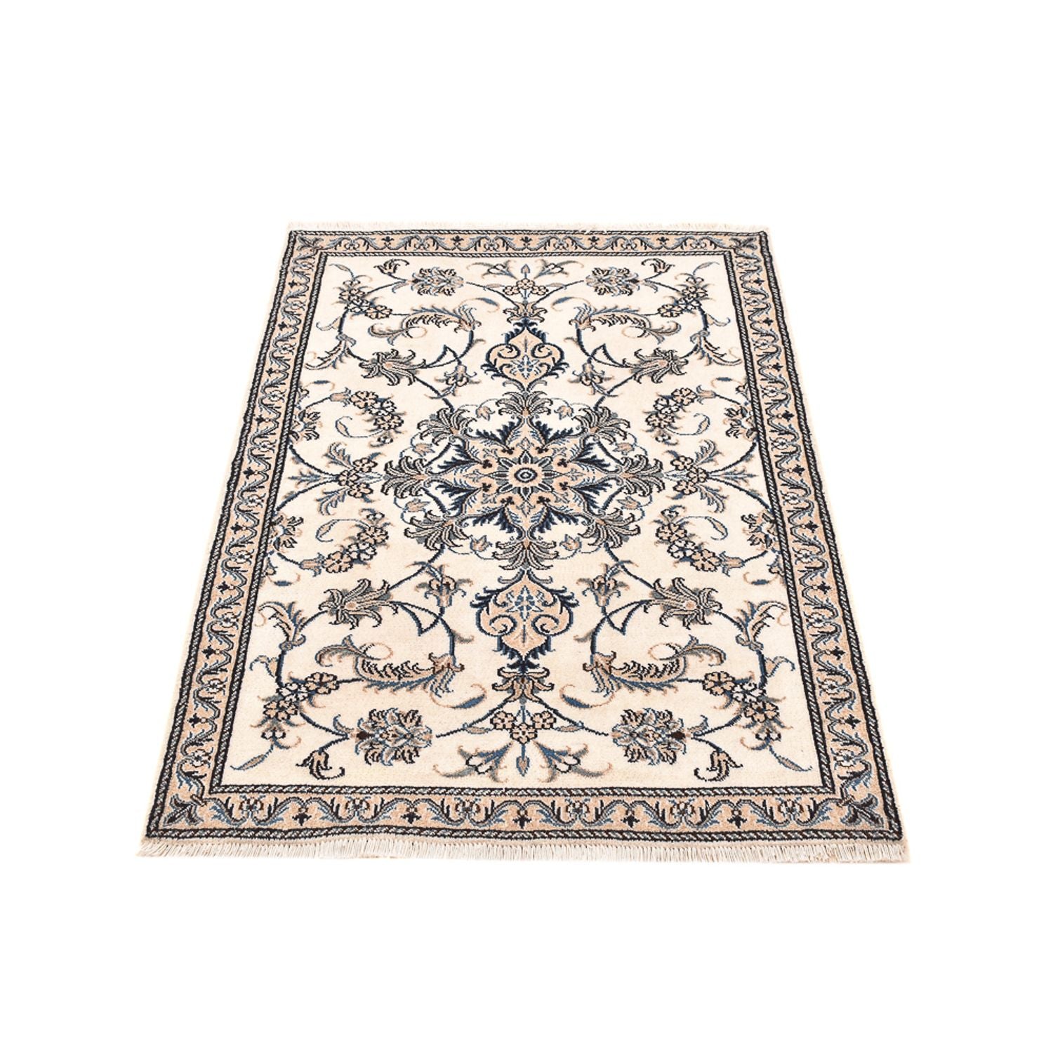 Persisk tæppe - Nain - 137 x 88 cm - lys beige