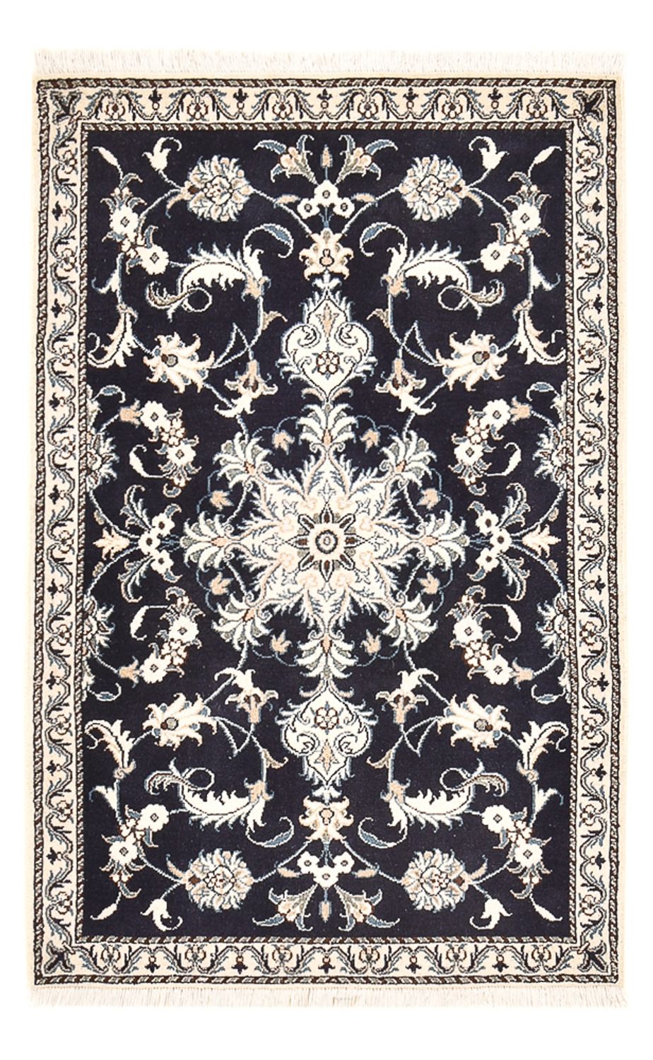 Persisk tæppe - Nain - 137 x 87 cm - mørkeblå