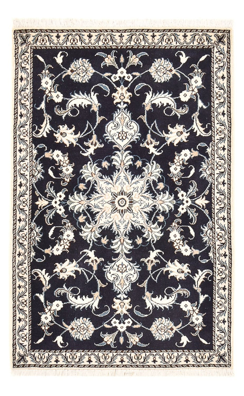 Persisk tæppe - Nain - 137 x 87 cm - mørkeblå