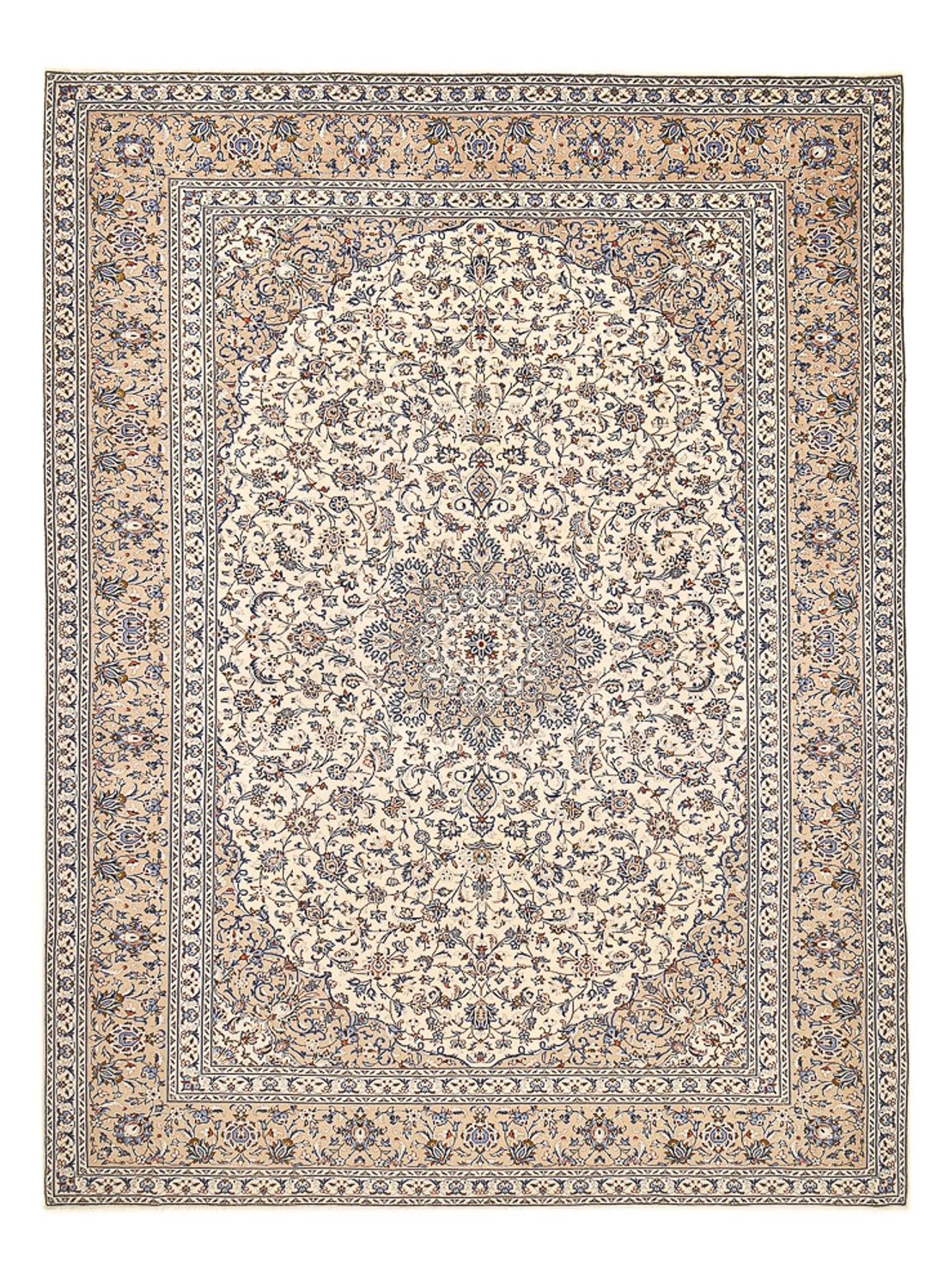 Persisk tæppe - Keshan - 405 x 295 cm - mørk beige