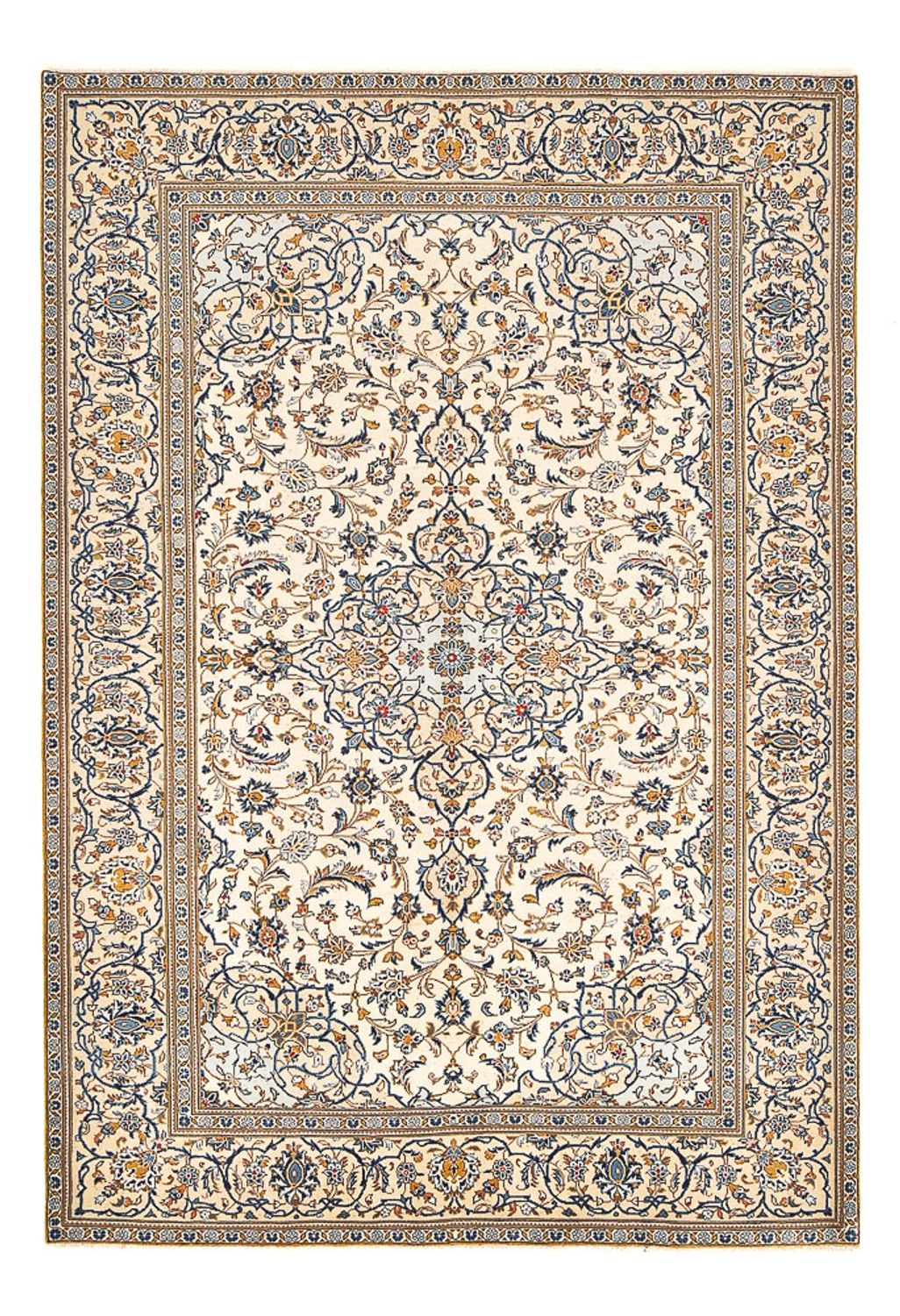 Persisk tæppe - Keshan - 287 x 192 cm - mørk beige