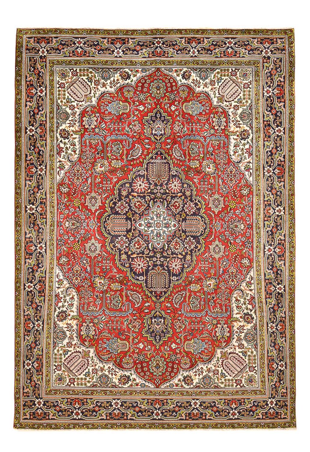 Persisk tæppe - Tabriz - 347 x 242 cm - lysrød