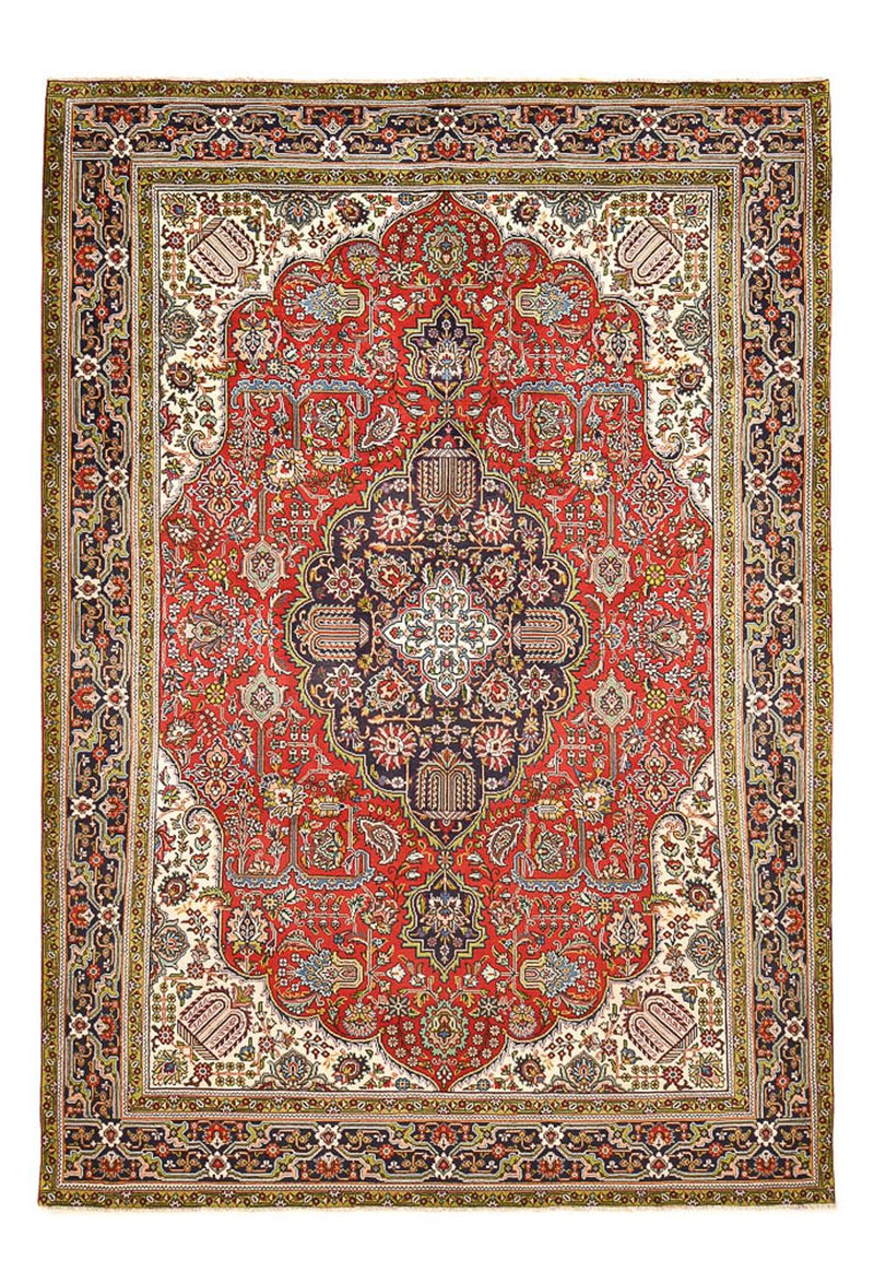 Persisk tæppe - Tabriz - 347 x 242 cm - lysrød
