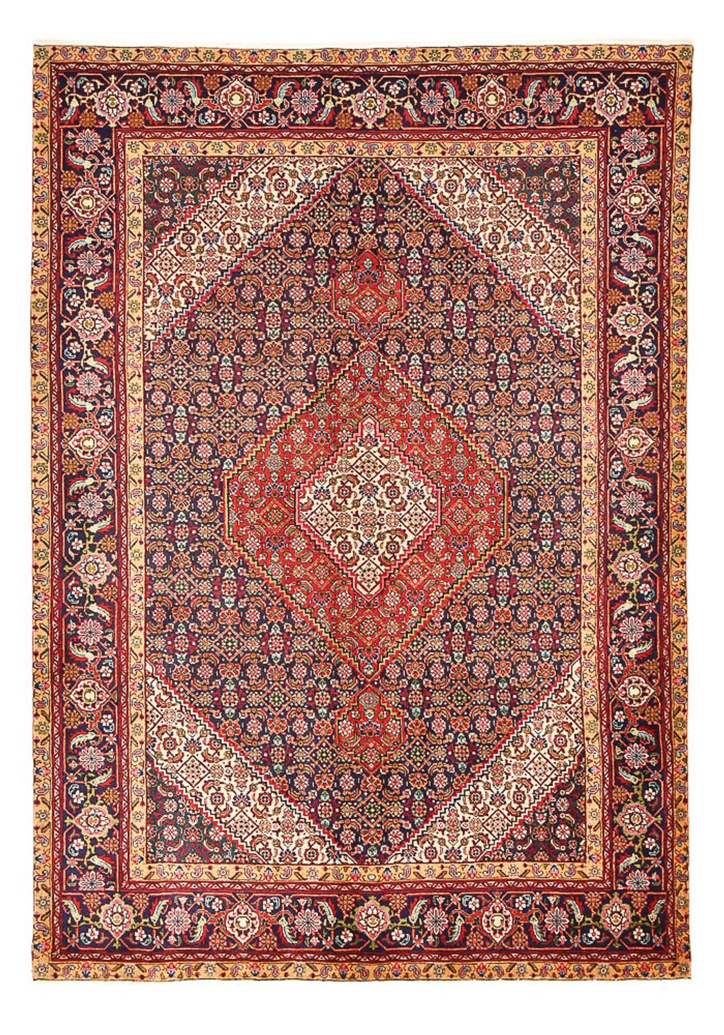 Persisk tæppe - Tabriz - 286 x 197 cm - bordeaux rød