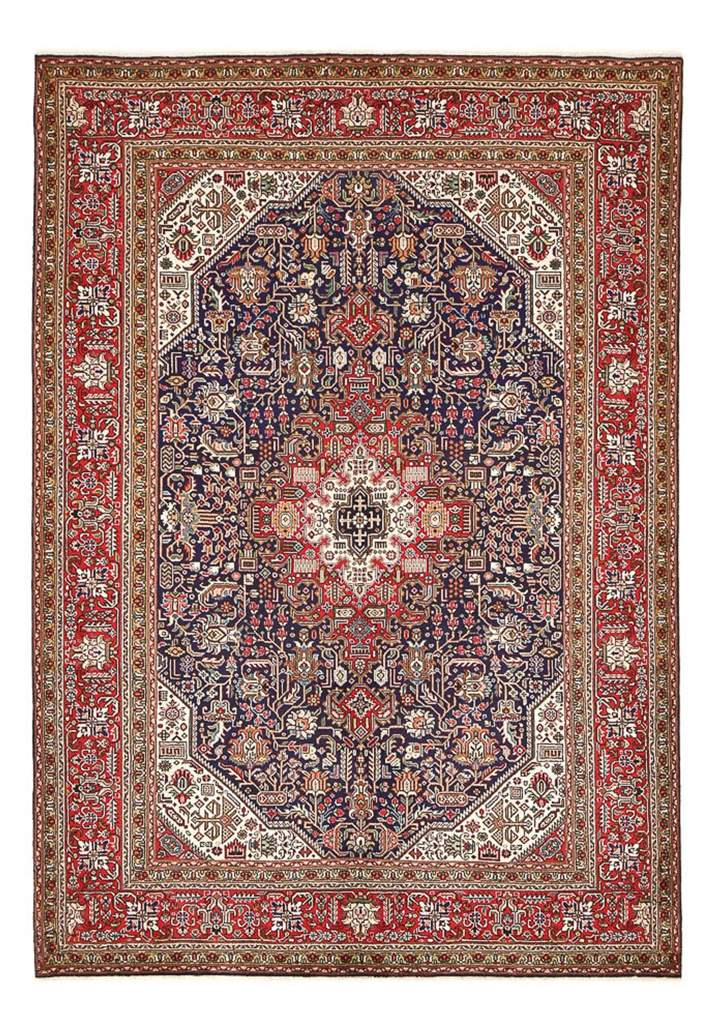 Persisk tæppe - Tabriz - 295 x 200 cm - mørkeblå