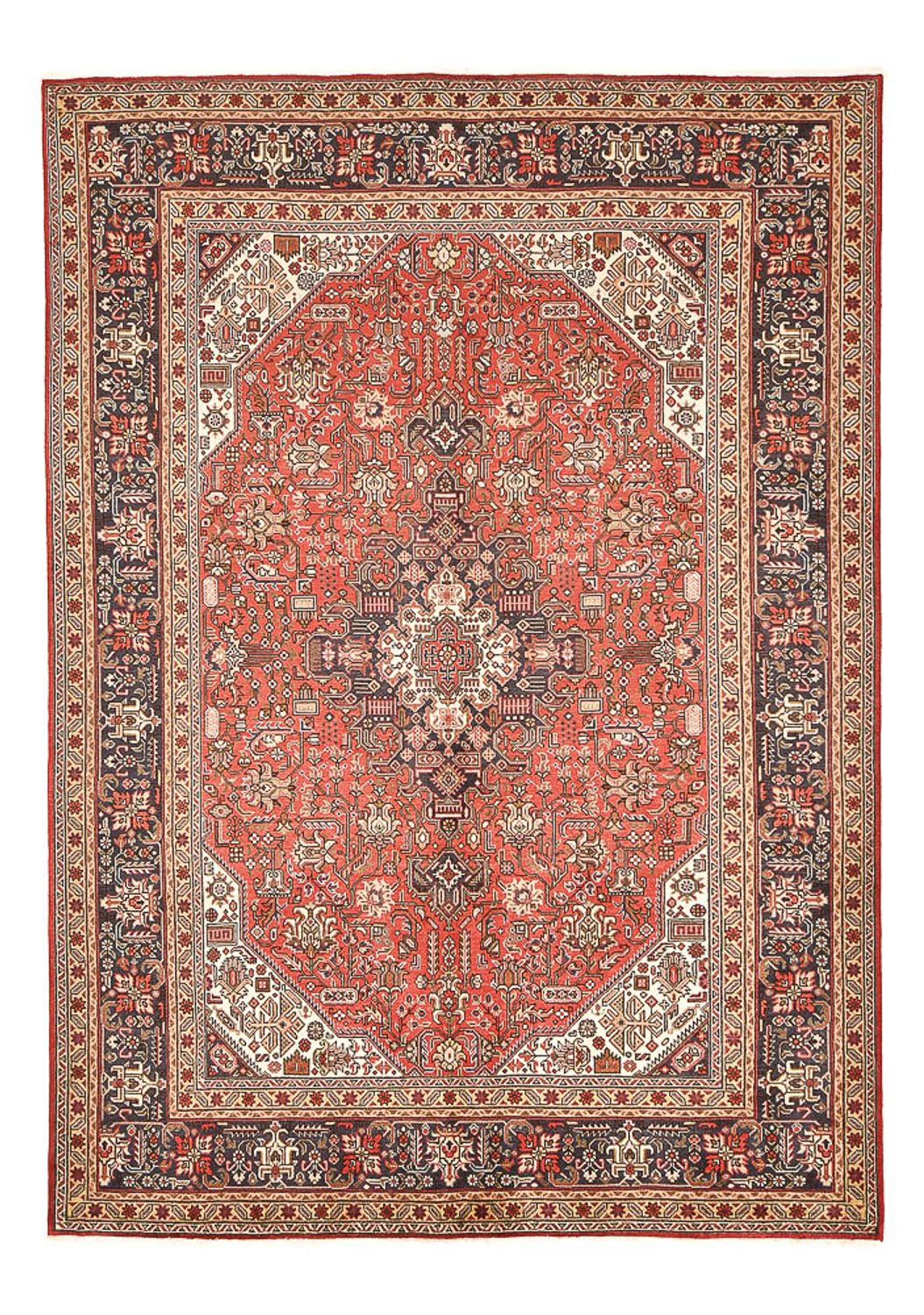 Persisk tæppe - Tabriz - 297 x 202 cm - lysrød