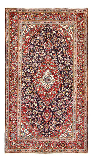 Persisk tæppe - Keshan - 255 x 146 cm - mørkeblå