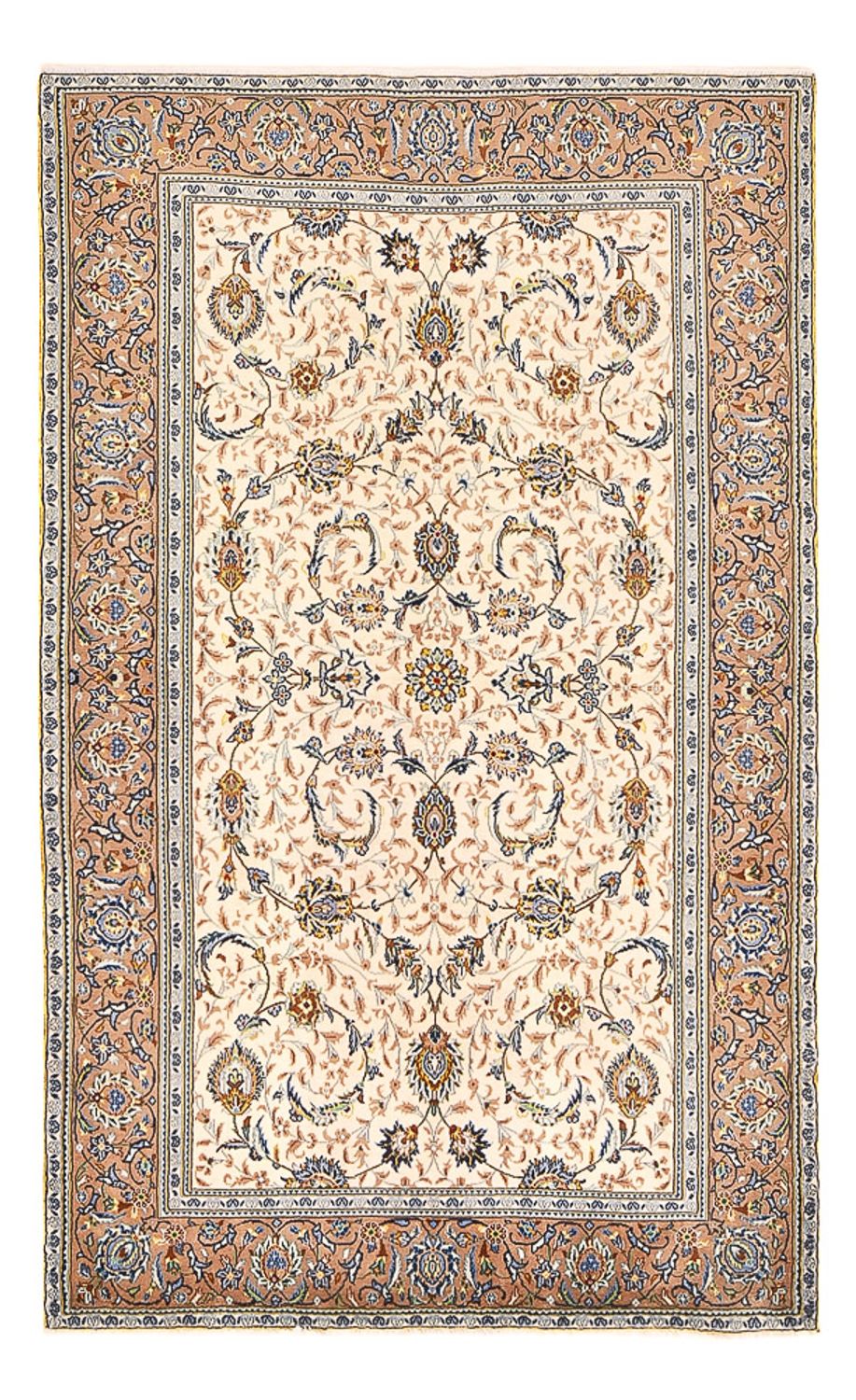 Persisk tæppe - Keshan - 223 x 138 cm - lys beige
