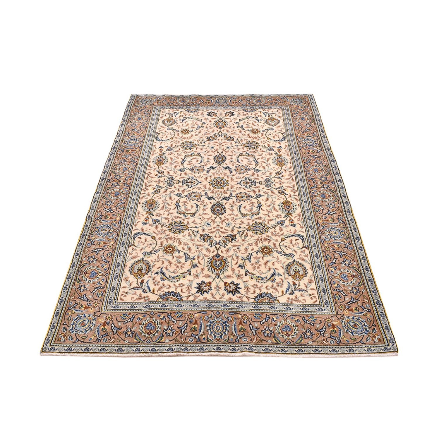 Persisk tæppe - Keshan - 223 x 138 cm - lys beige