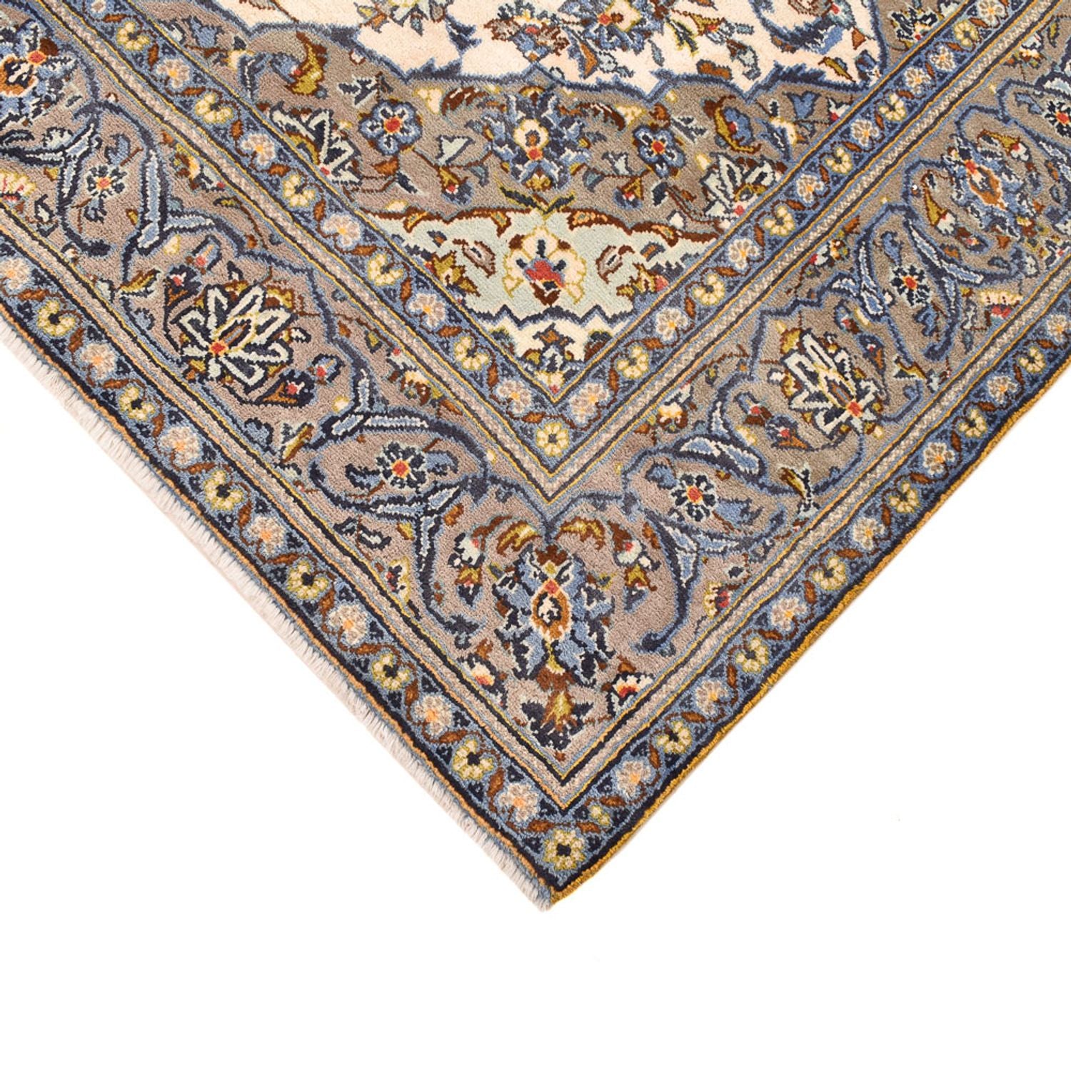 Persisk tæppe - Keshan - 230 x 145 cm - lys beige