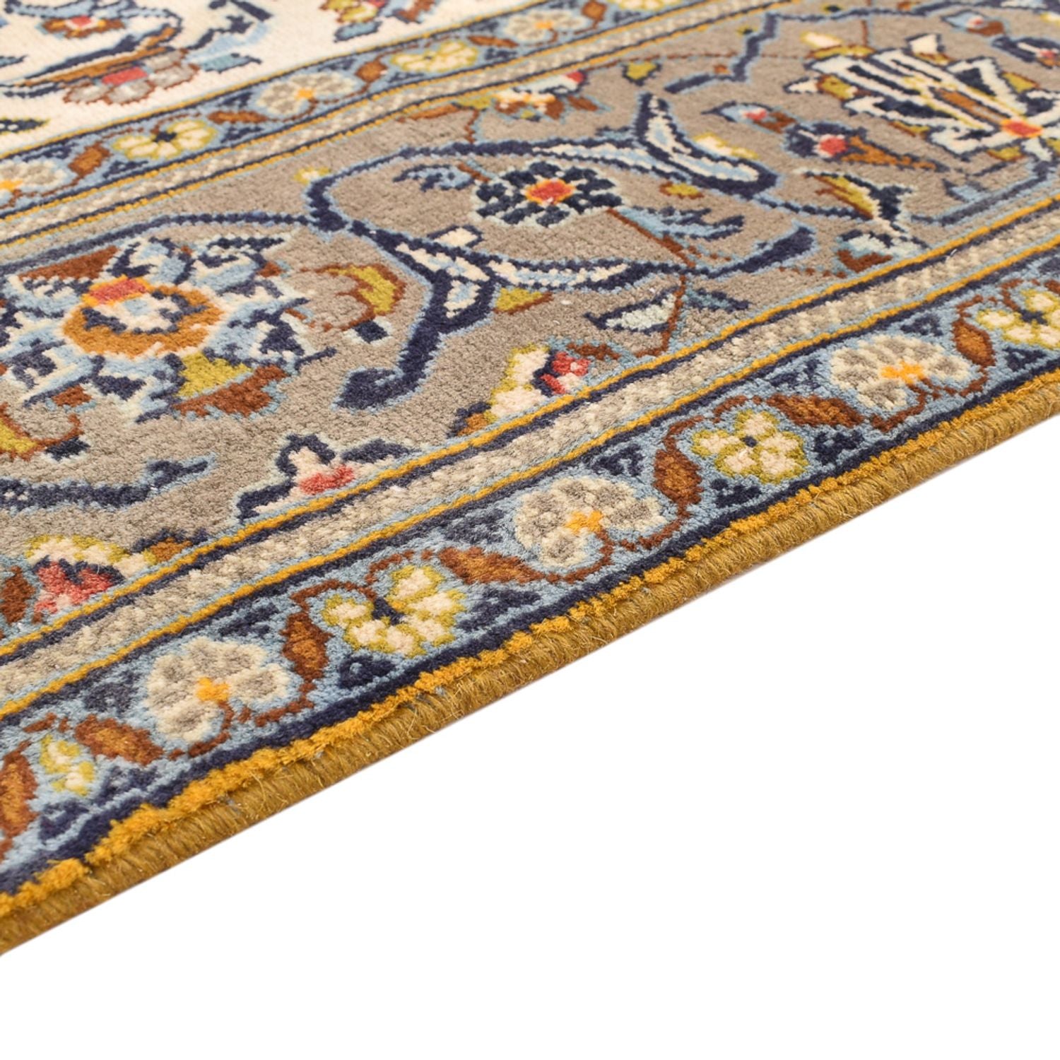 Persisk tæppe - Keshan - 230 x 145 cm - lys beige