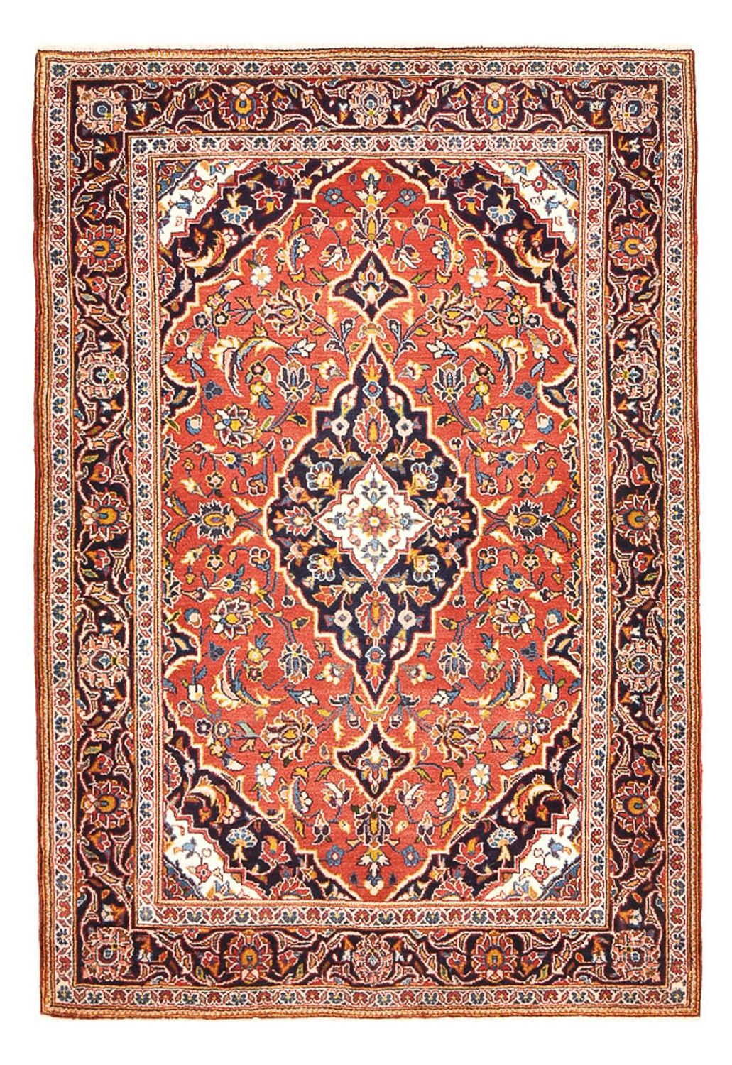 Persisk tæppe - Keshan - 167 x 114 cm - lysrød
