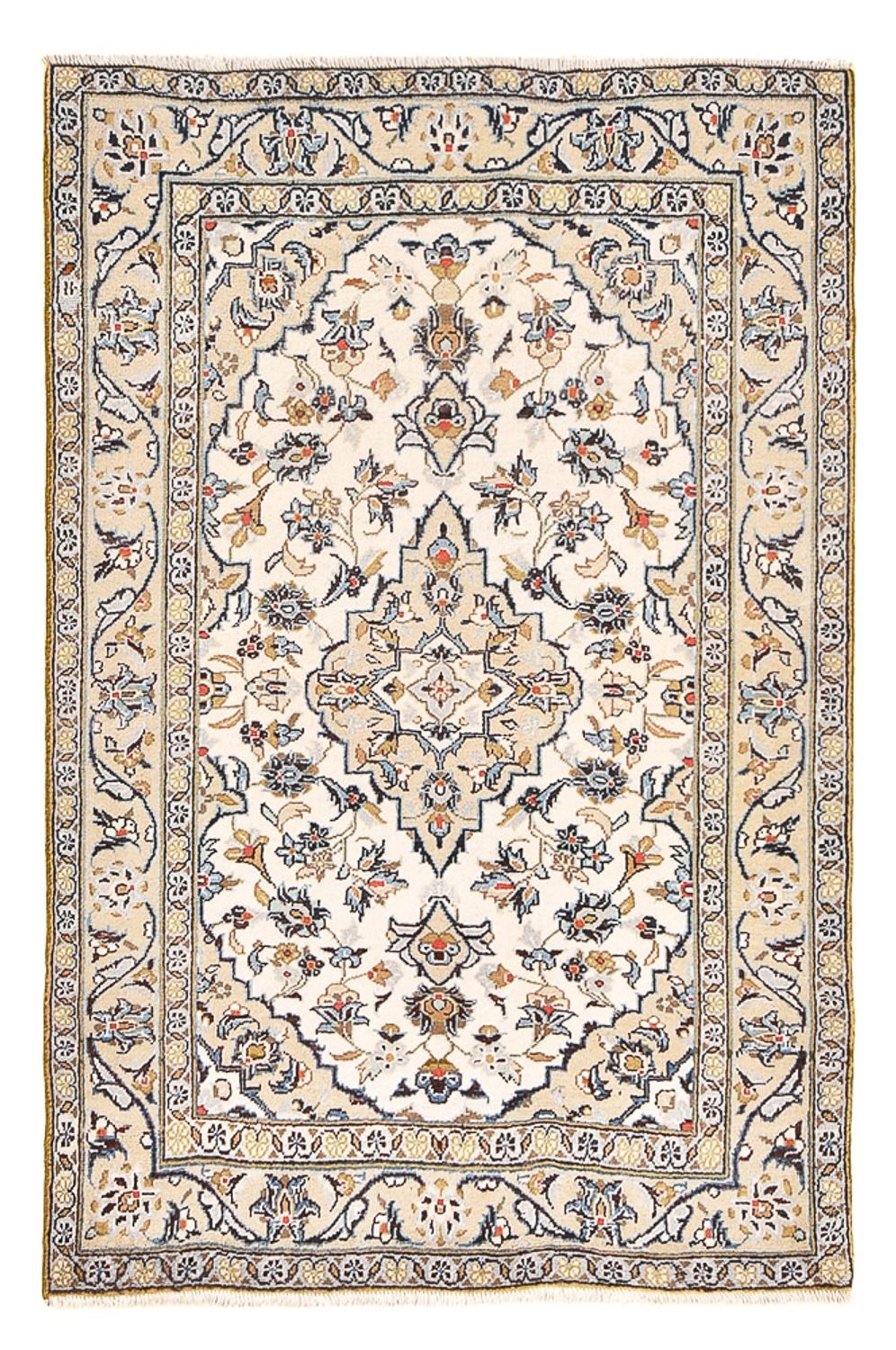 Persisk tæppe - Keshan - 142 x 96 cm - sand