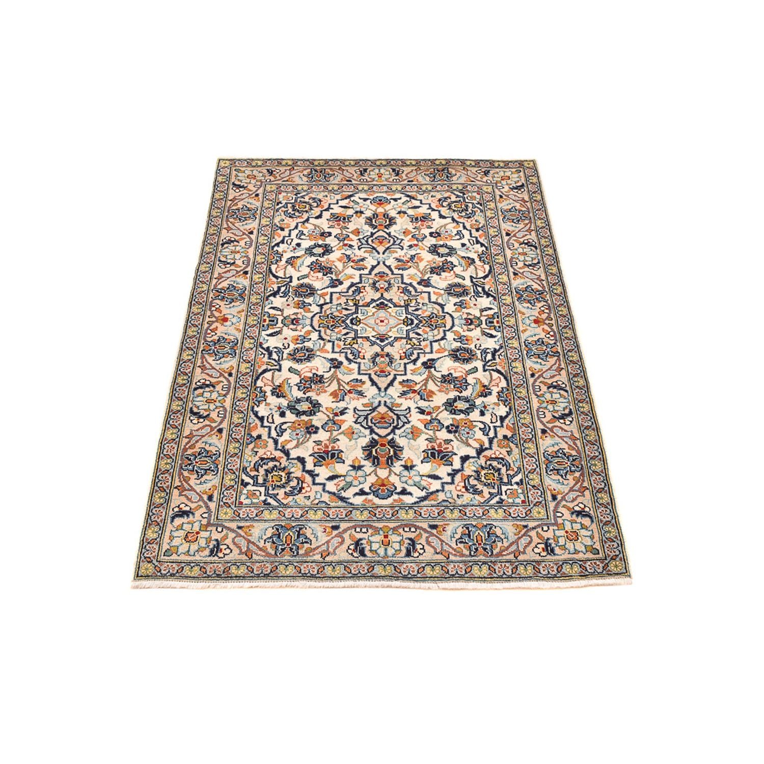 Persisk tæppe - Keshan - 147 x 95 cm - lys beige