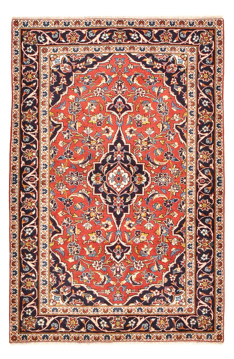 Persisk tæppe - Keshan - 145 x 97 cm - lysrød