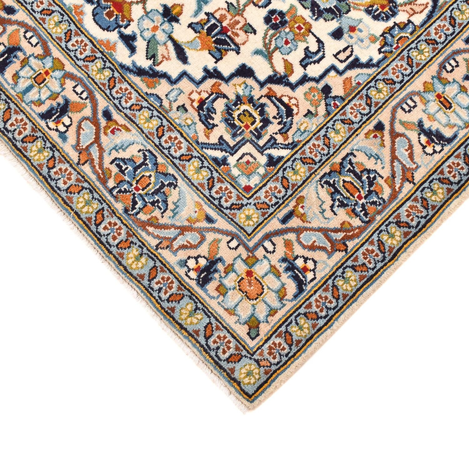 Persisk tæppe - Keshan - 141 x 96 cm - lys beige