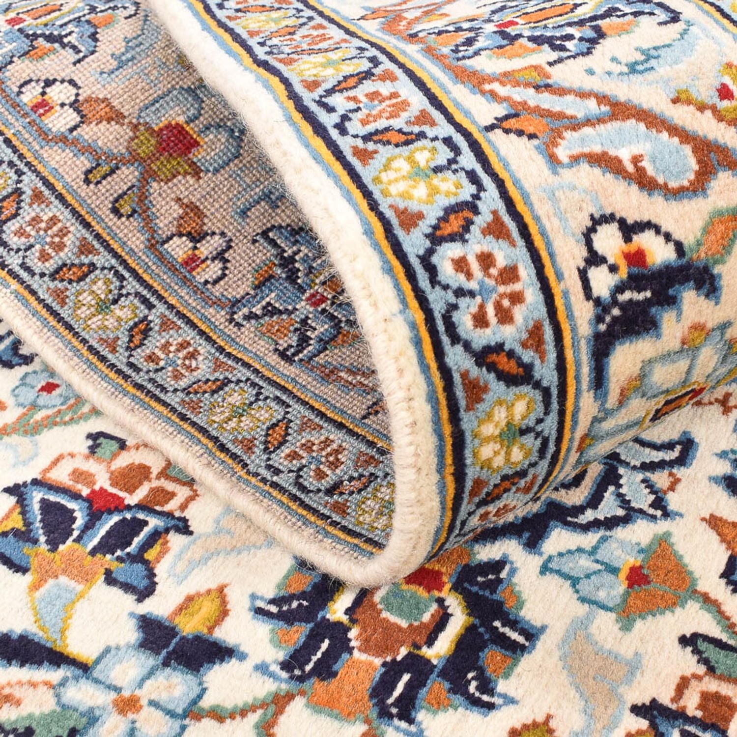 Persisk tæppe - Keshan - 141 x 96 cm - lys beige