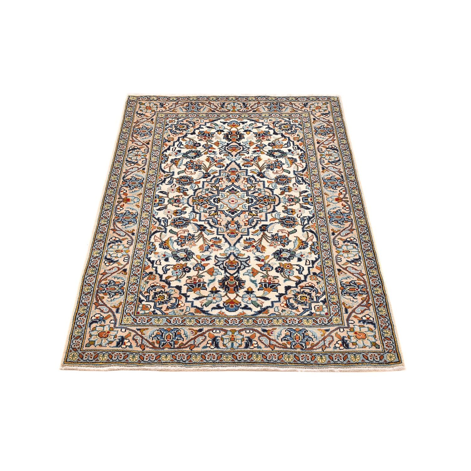Persisk tæppe - Keshan - 141 x 96 cm - lys beige