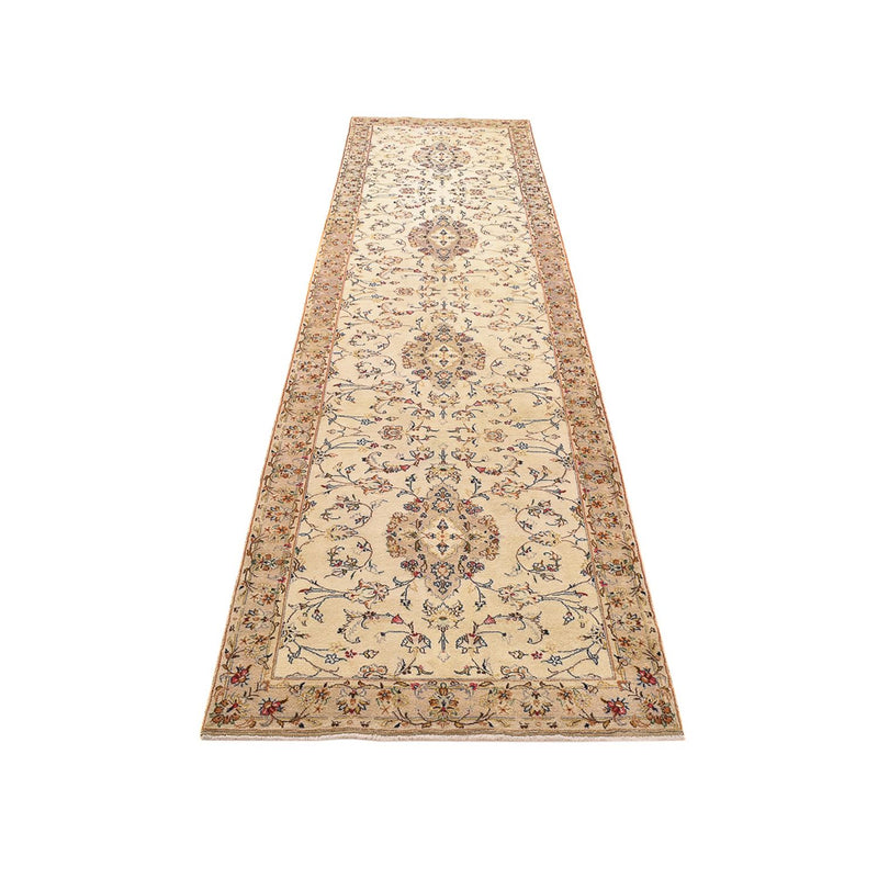 Løber Persisk tæppe - Keshan - 385 x 98 cm - beige