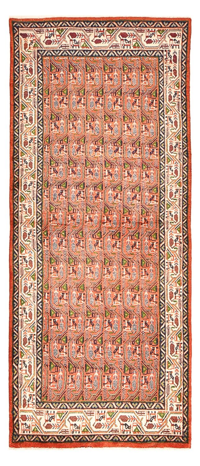 Løber Persisk tæppe - Mir - 245 x 100 cm - lysrød