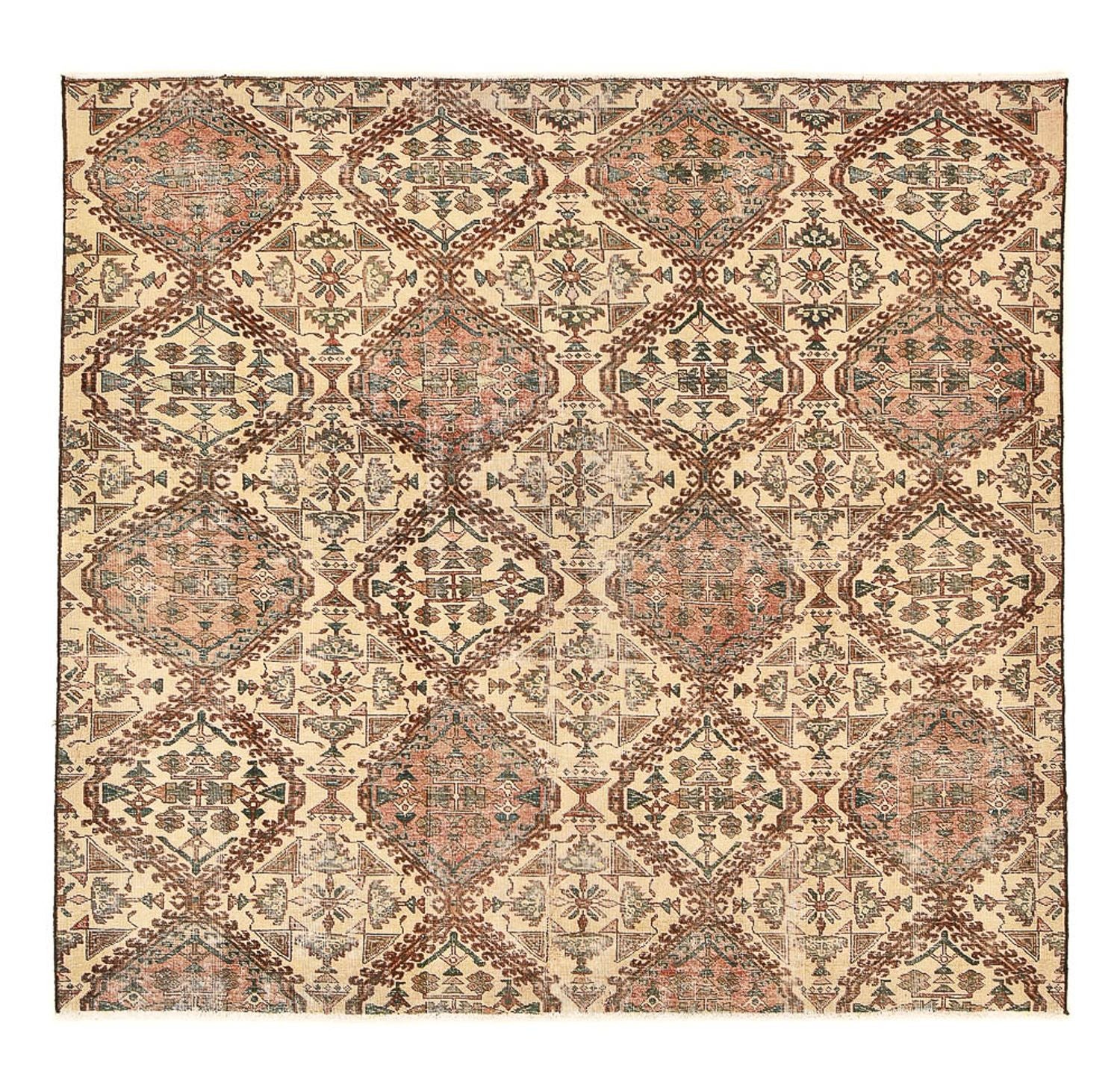 Vintage tæppe - 233 x 233 cm - sand
