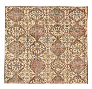 Vintage tæppe - 233 x 233 cm - sand