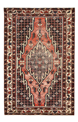 Vintage tæppe - 200 x 128 cm - flerfarvet