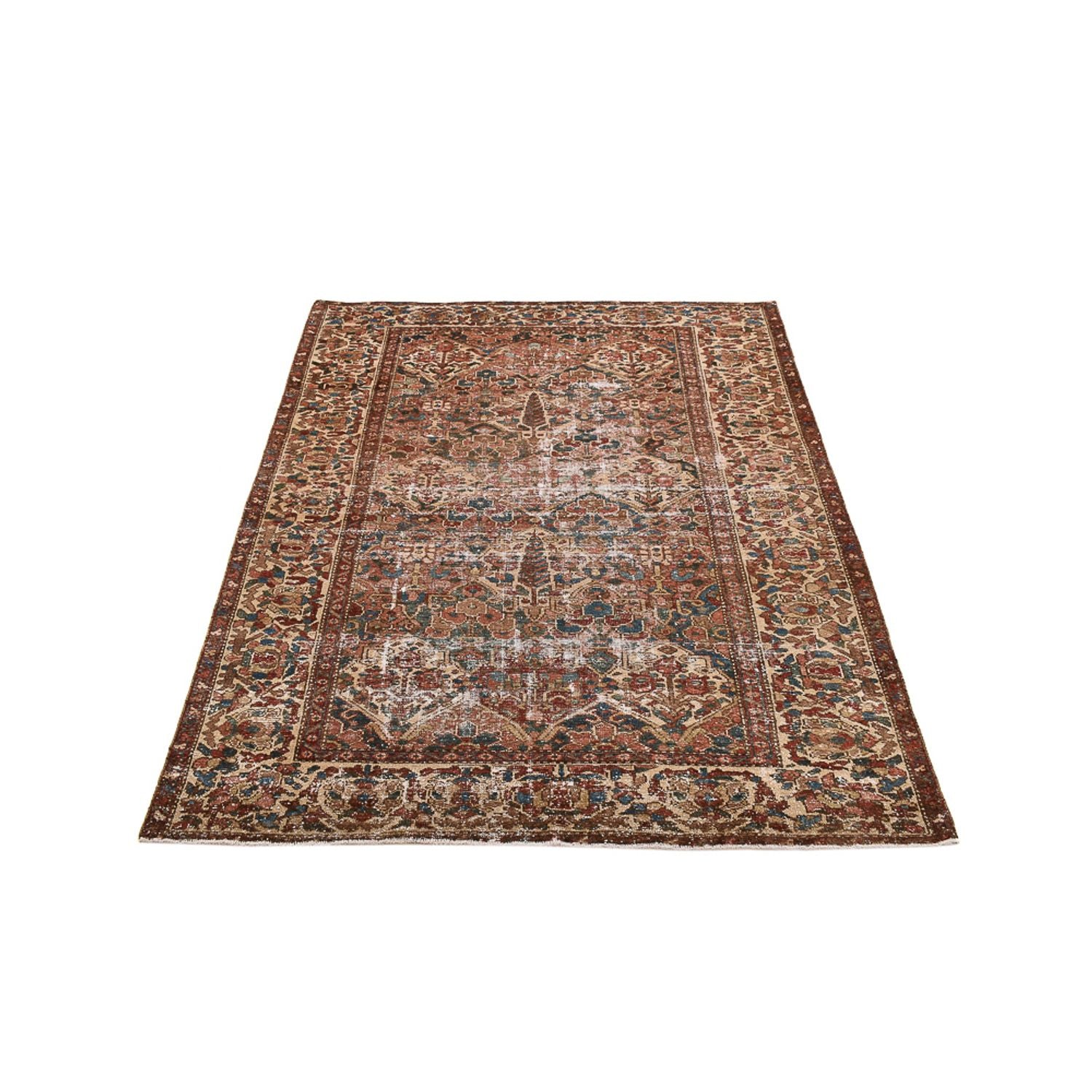 Vintage tæppe - 202 x 150 cm - mørk beige
