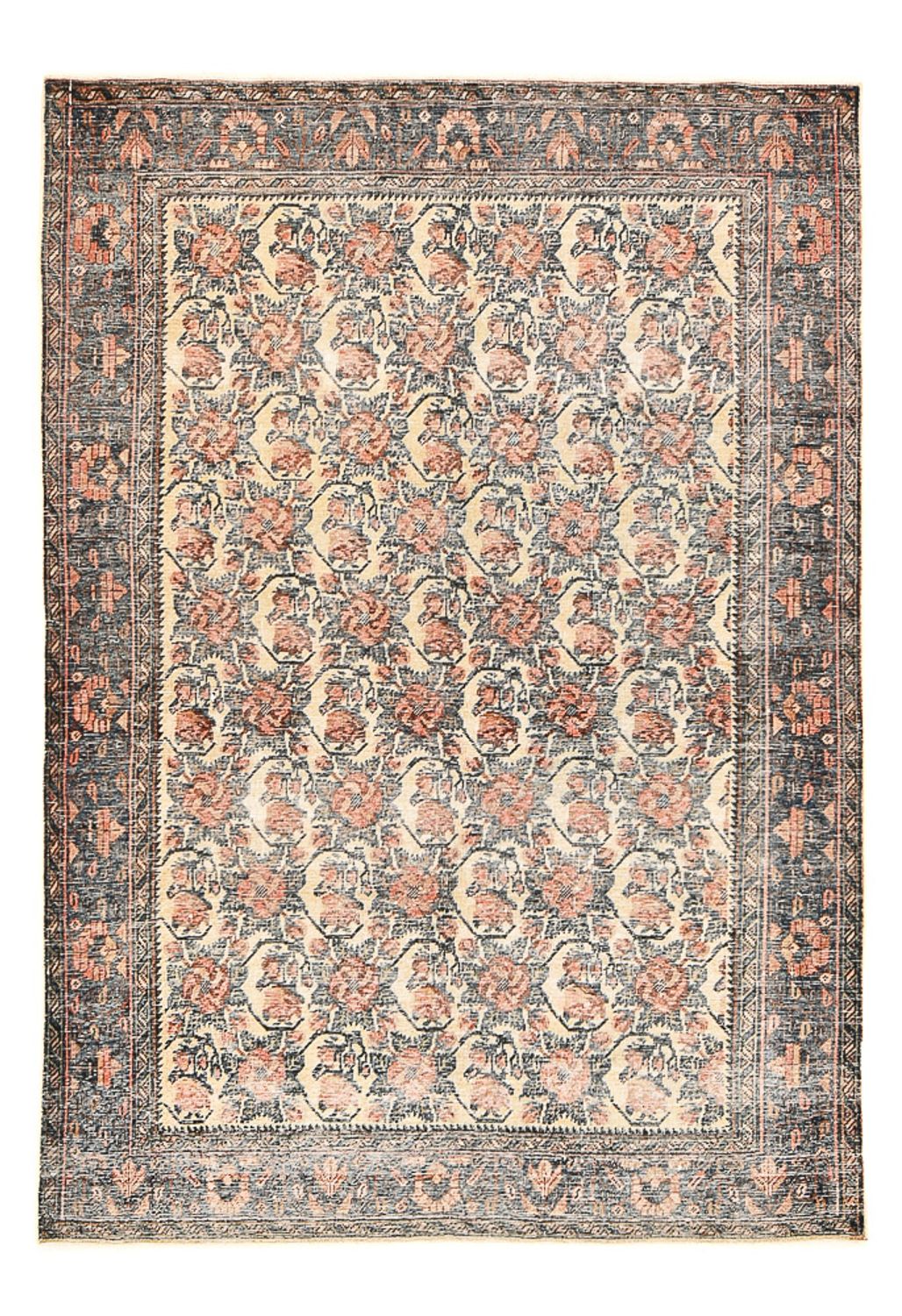 Vintage tæppe - 210 x 148 cm - mørk beige