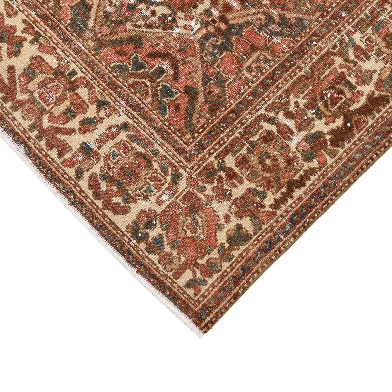 Vintage tæppe - 198 x 150 cm - mørk beige