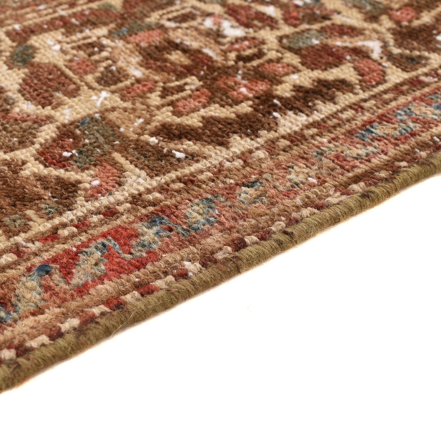 Vintage tæppe - 198 x 150 cm - mørk beige