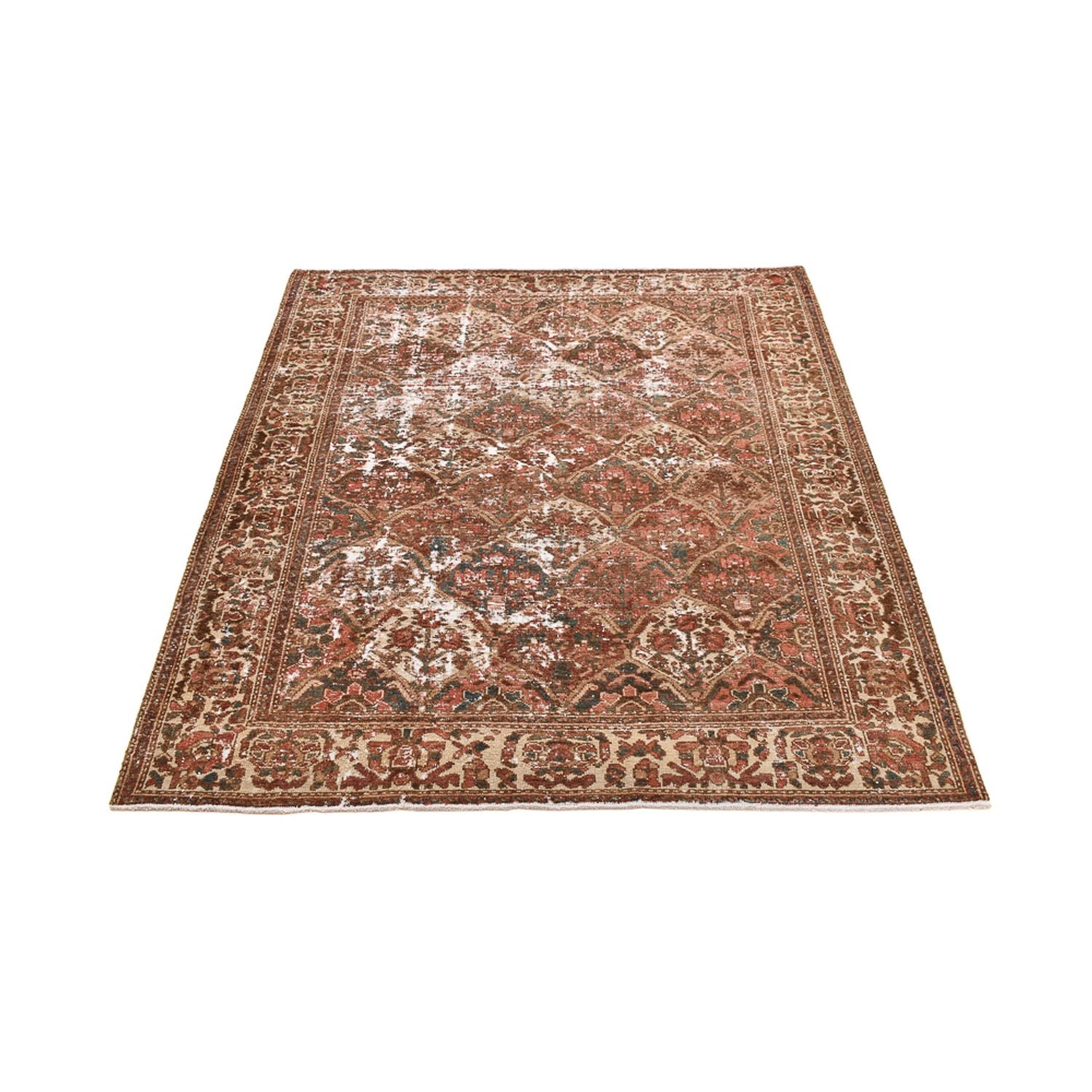 Vintage tæppe - 198 x 150 cm - mørk beige