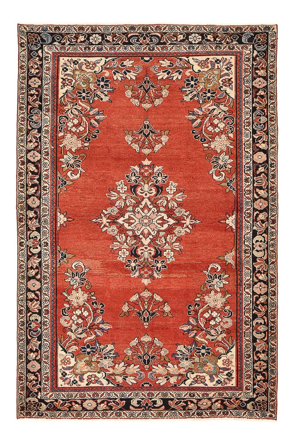 Vintage tæppe - 242 x 157 cm - rød