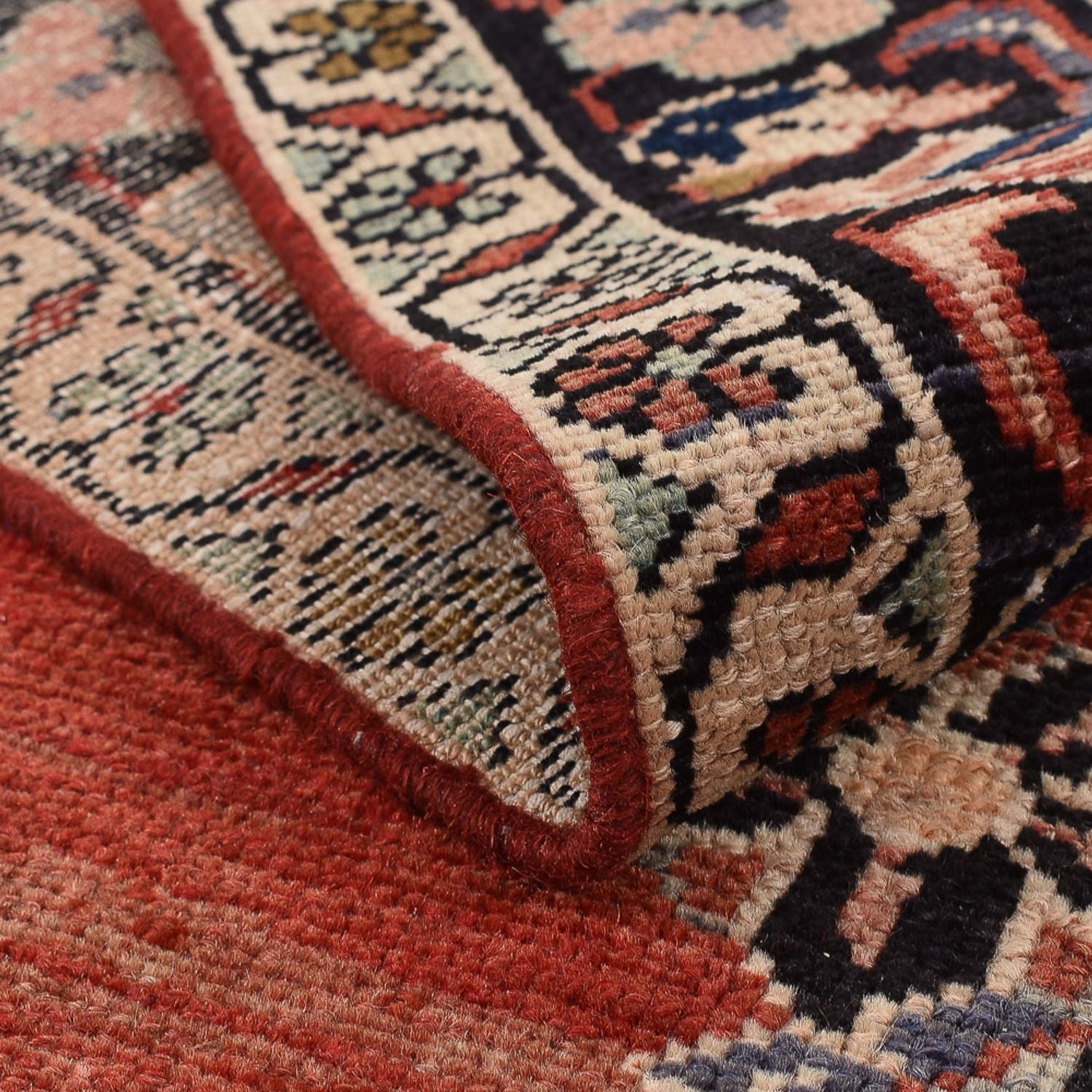 Vintage tæppe - 242 x 157 cm - rød