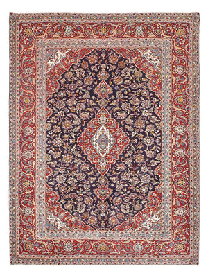 Persisk tæppe - Keshan - 340 x 255 cm - mørkerød