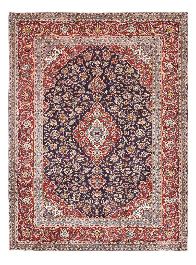 Persisk tæppe - Keshan - 340 x 255 cm - mørkerød