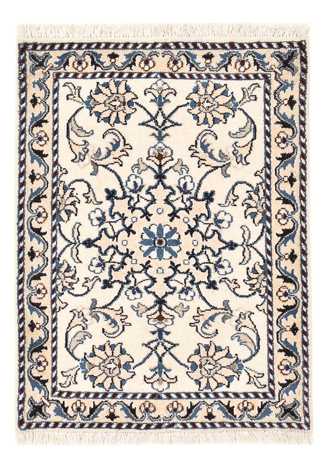 Persisk tæppe - Nain - 81 x 57 cm - creme