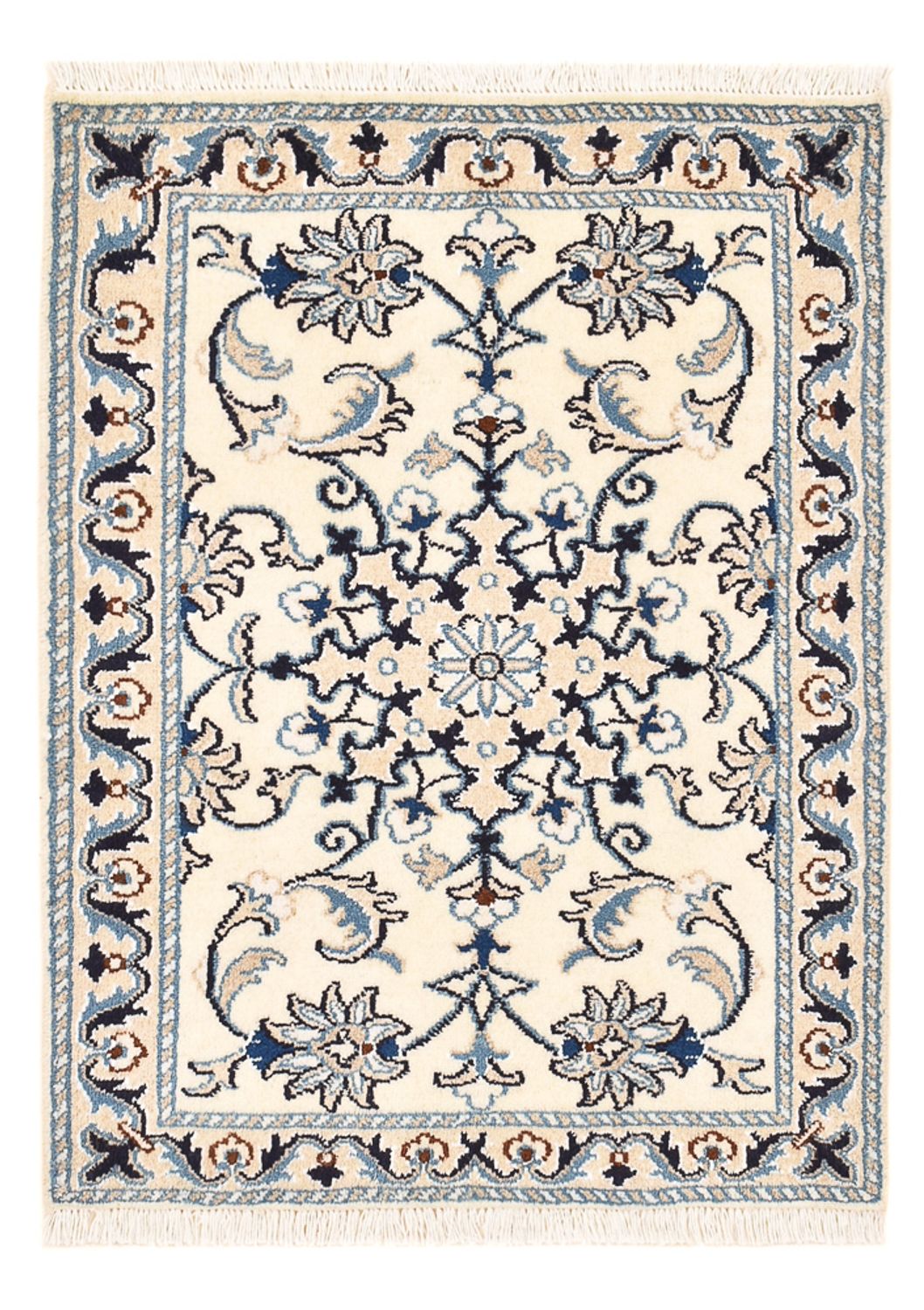 Persisk tæppe - Nain - 85 x 60 cm - creme