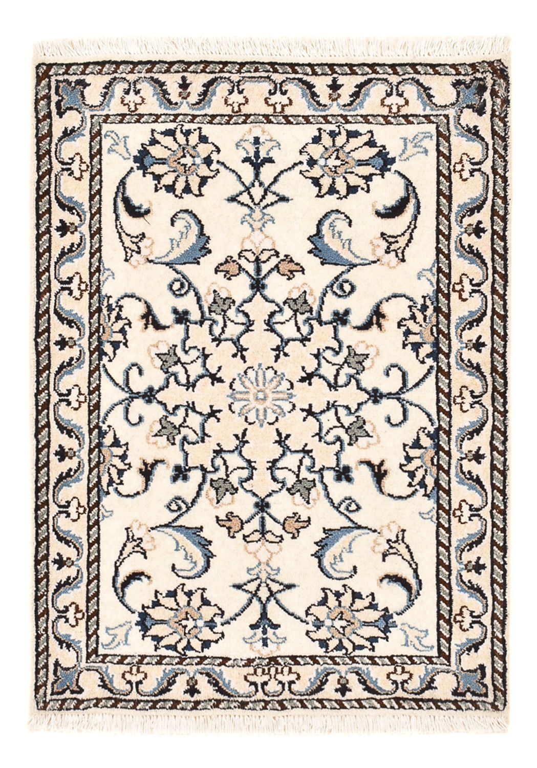 Persisk tæppe - Nain - 83 x 58 cm - creme