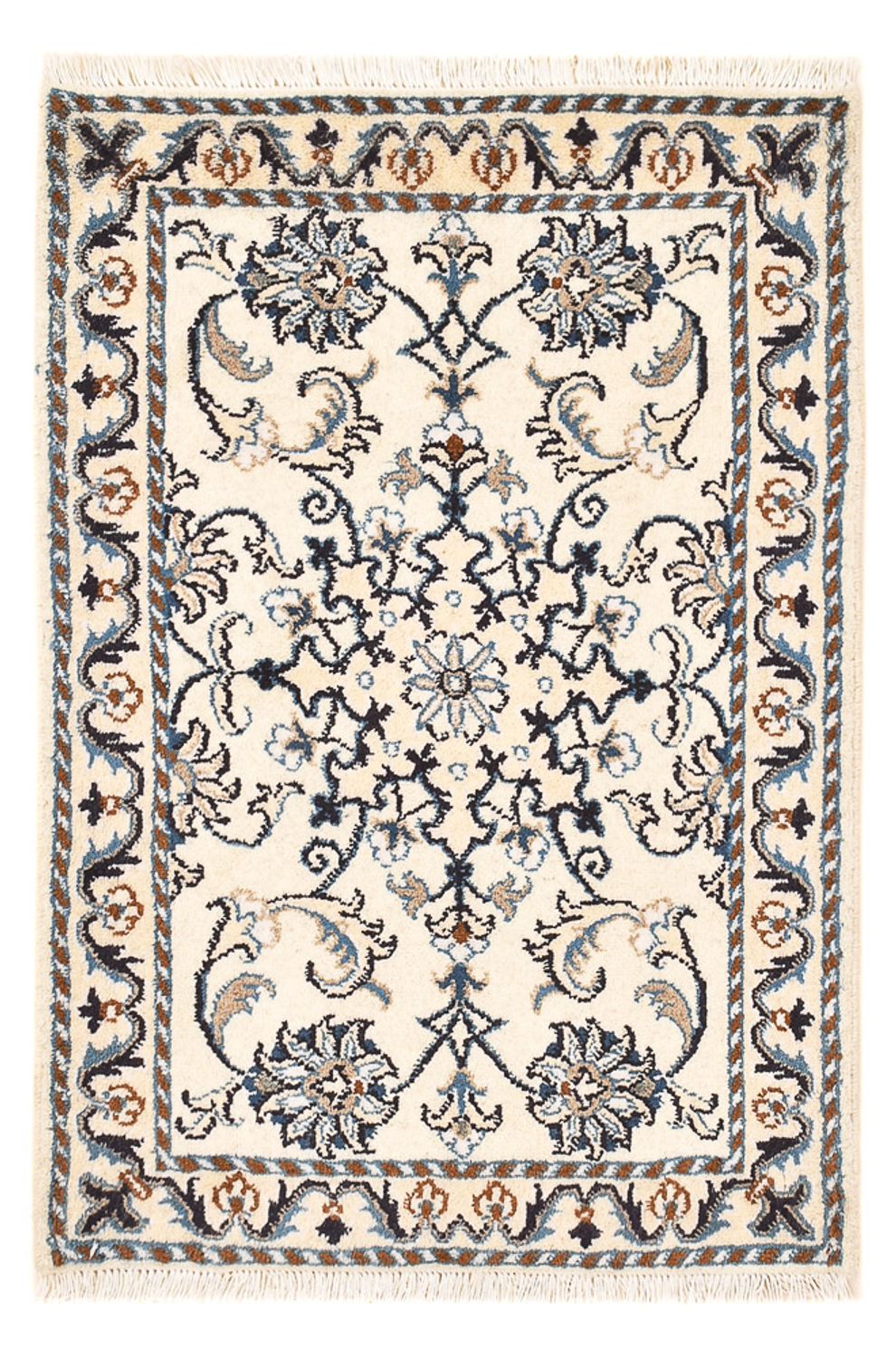 Persisk tæppe - Nain - 88 x 58 cm - creme