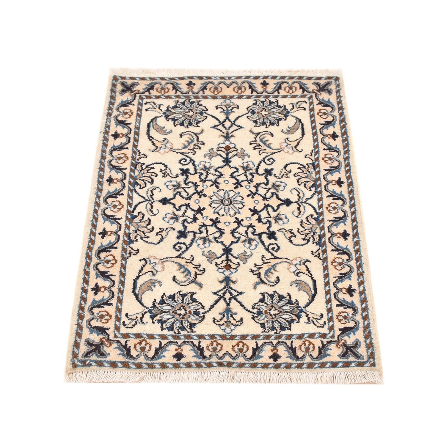 Persisk tæppe - Nain - 88 x 58 cm - creme