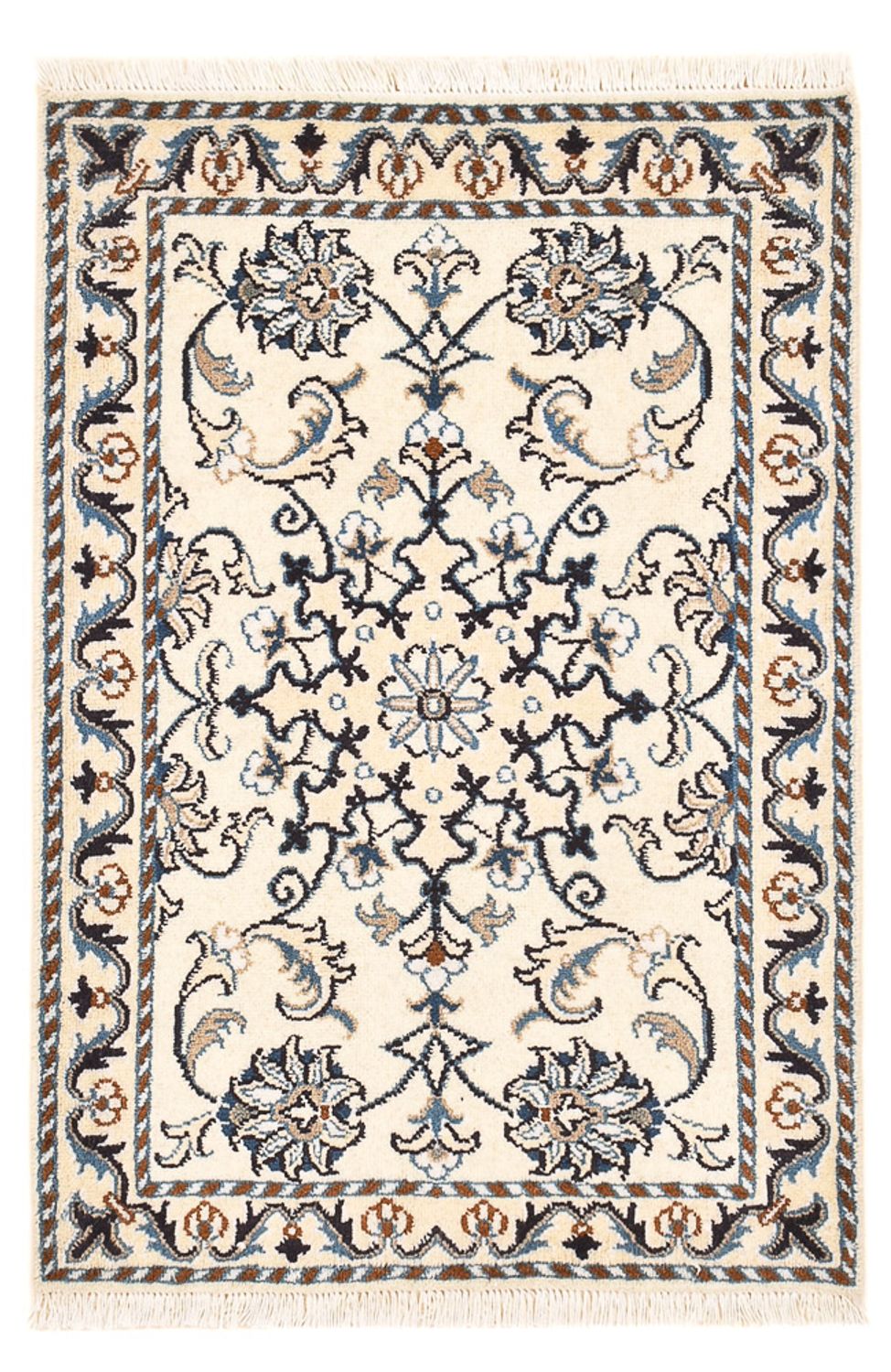 Persisk tæppe - Nain - 87 x 58 cm - creme