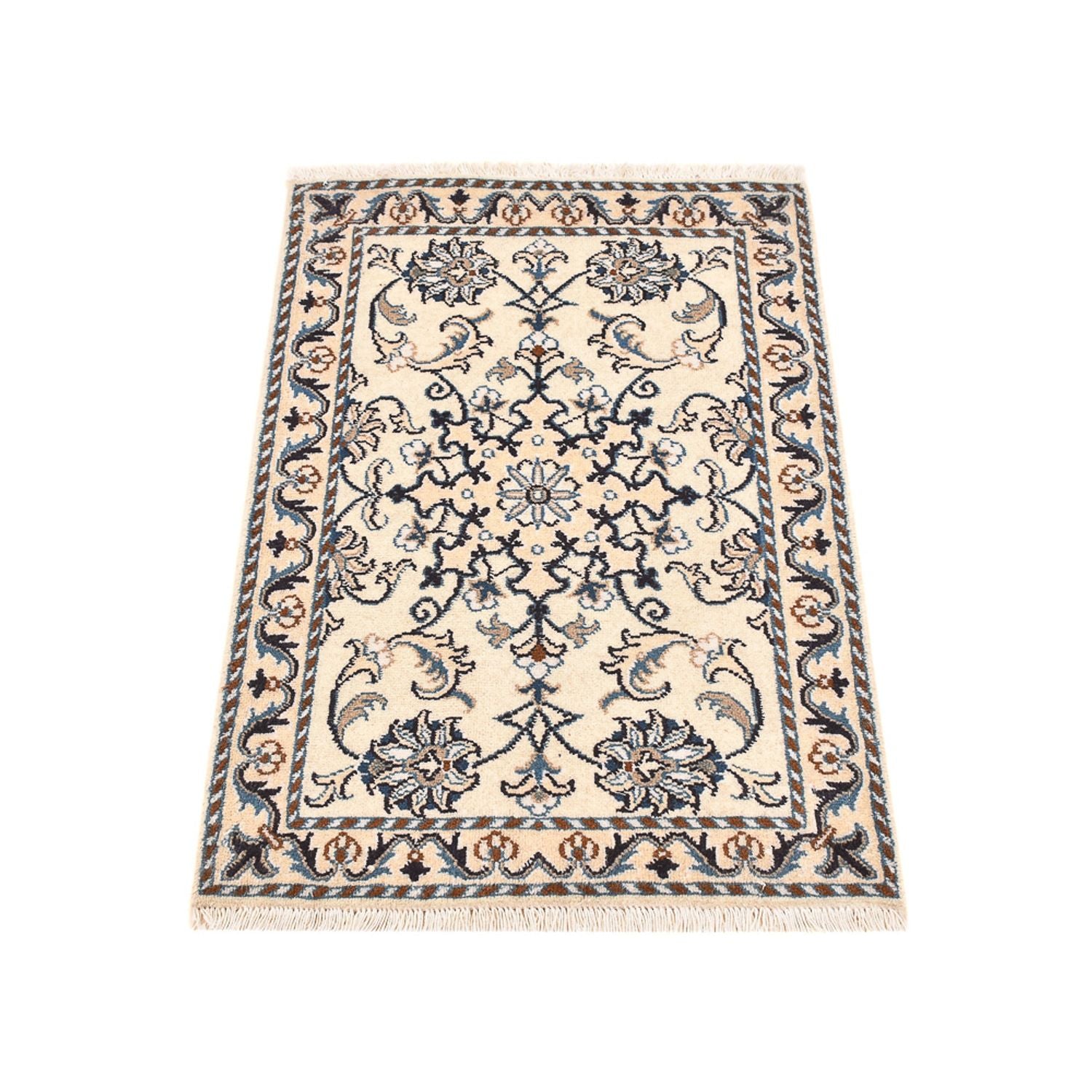 Persisk tæppe - Nain - 87 x 58 cm - creme