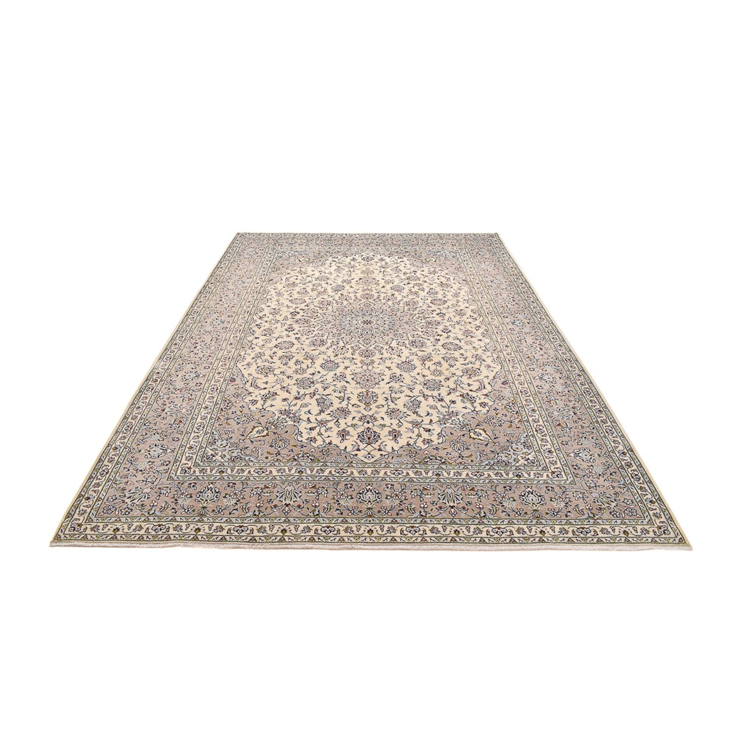 Persisk tæppe - Keshan - 355 x 245 cm - mørk beige