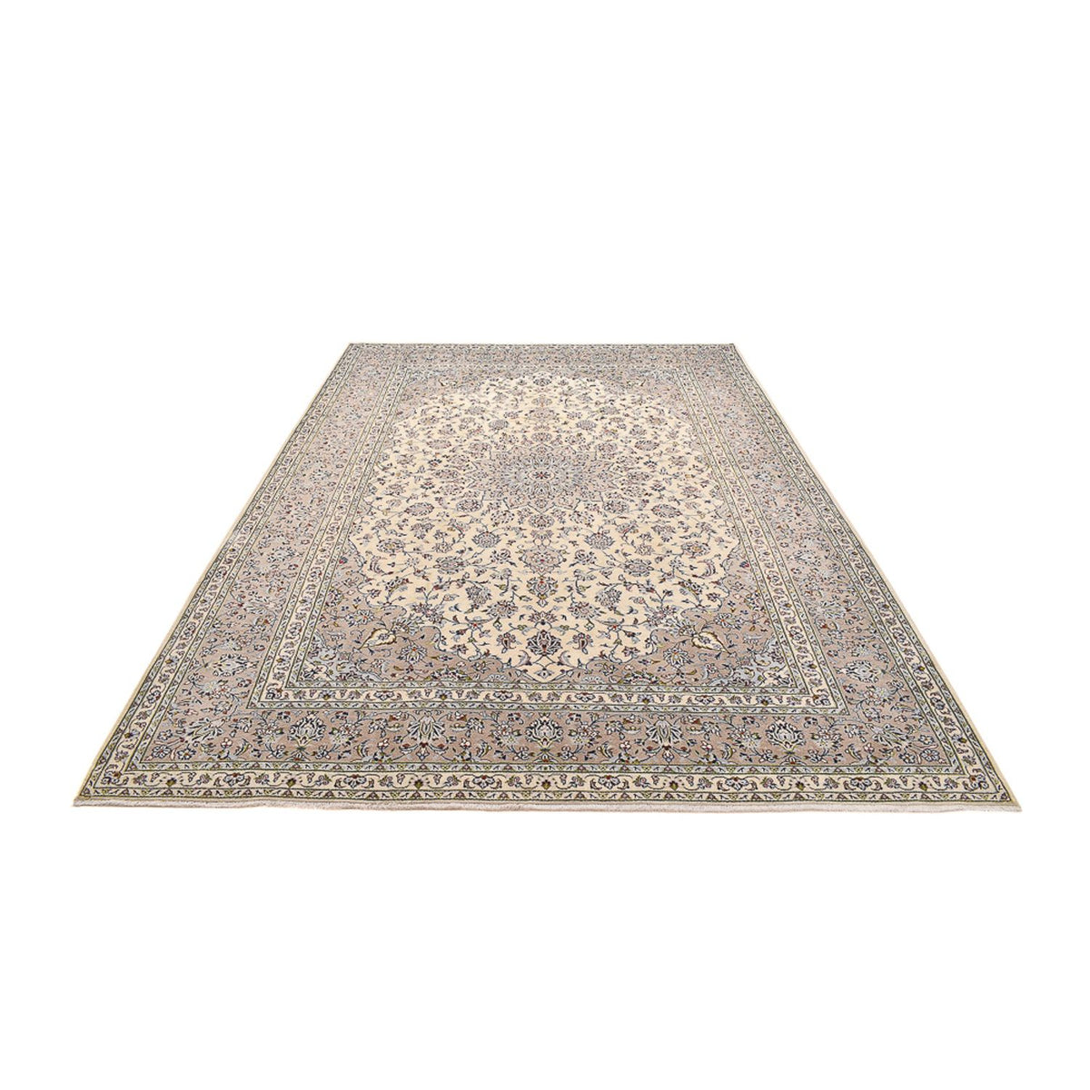 Persisk tæppe - Keshan - 355 x 245 cm - mørk beige